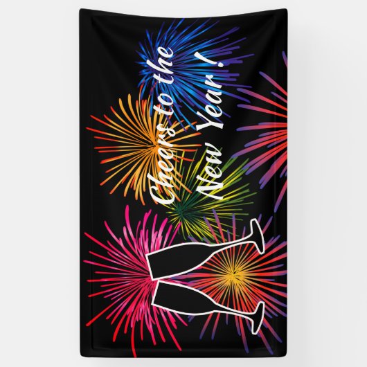 New Years Eve Party Fireworks  Spandoek (Verticaal)