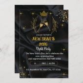 New years Eve Party gold and black digital Kaart (Voorkant / Achterkant)