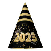 New Year's Eve Party Gold Black 2023 Feesthoedjes (Voorkant)