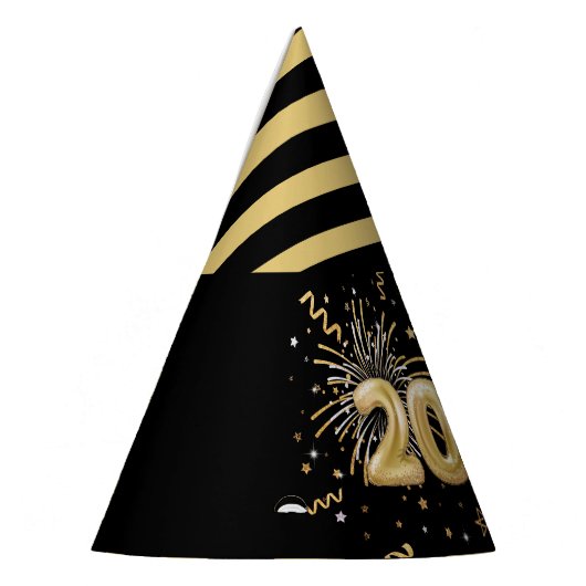 New Year's Eve Party Gold Black 2023 Feesthoedjes (Links)