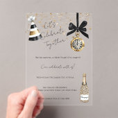 New Year's Eve Party Gold Glitzy Sparkle  Acryl Uitnodigingen (Insitu (Draagbaar))