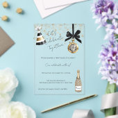 New Year's Eve Party Gold Glitzy Sparkle Acryl Uitnodigingen (Insitu (Huwelijk))