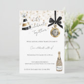 New Year's Eve Party Gold Glitzy Sparkle  Kaart (Staand voorkant)