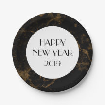 New Years Eve Party Goud Zwart Marmer