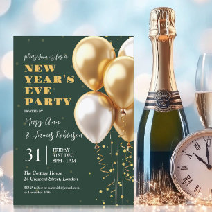 New Years Eve Party Gouden Confetti Ballonnen Groe Kaart