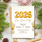 New Year's Eve Party Invitation, 2026 New Year's Kaart