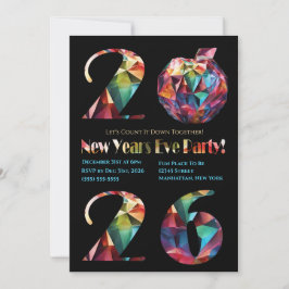 New Year's Eve Party Invitation-Colorful- Kaart