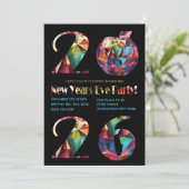 New Year's Eve Party Invitation-Colorful- Kaart (Staand voorkant)