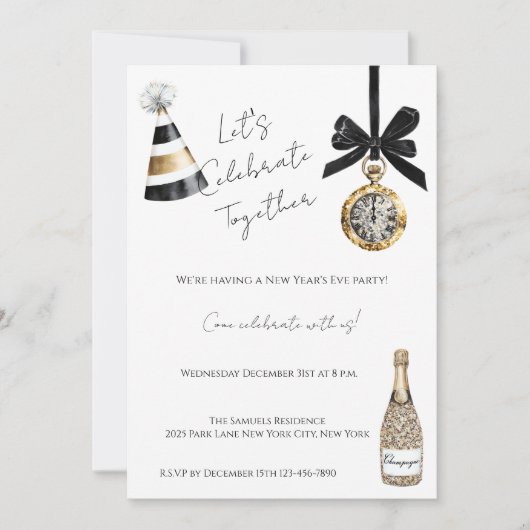 New Year's Eve Party Kaart (Voorkant)