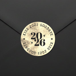 New Years Eve Party Kiss the Year Goodbye Gold Ronde Sticker