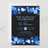 New Years Eve Party Navy Black Winter Wonder Kaart (Voorkant)