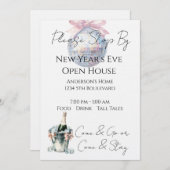New Year's Eve Party Open House Watercolor Kaart (Voorkant / Achterkant)