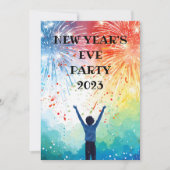 New Years Eve Party Regenboog Vuurwerk Kaart (Voorkant)