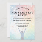 New Years Eve Party Regenboog Vuurwerk Kaart (Achterkant)