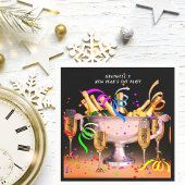 New Year's Eve Party Spirits Zwart BKDG-papier Servet