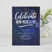 New Years Eve party sterrenhemel Uitnodiging (Staand voorkant)