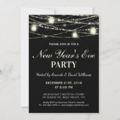 New Years Eve Party String Lights Jars Zwart Kaart (Voorkant)