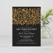 New Years Eve Party Twinkling Lights Gold Kaart (Staand voorkant)