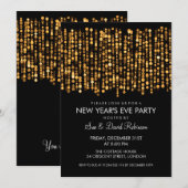 New Years Eve Party Twinkling Lights Gold Kaart (Voorkant / Achterkant)