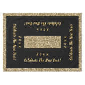 New Years Eve Party, Zwart en Goud Tafelkleed (Voorkant (Horizontaal))