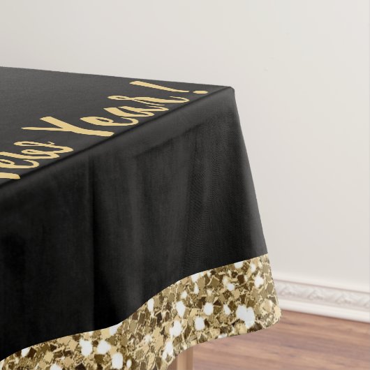 New Years Eve Party, Zwart en Goud Tafelkleed (Voorbeeld)