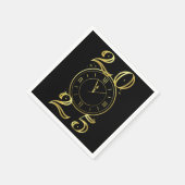 New Years Eve Party Zwart en Gouden Papieren Serve Servet (Hoek)