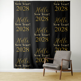 New Year's Eve Party Zwart Goud Chique Achtergrond Wandkleed