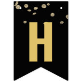 New Years Eve Party Zwart Goud Glitter Confetti Vlaggetjes (Tweede vlag)