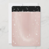 New Year's Eve Pink Champagne Bubbles Invitation Kaart (Achterkant)