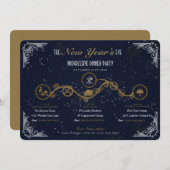 New Year's Eve Progressive Dinner Party Kaart (Voorkant / Achterkant)