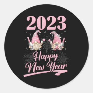 New Years Eve Py Supplies 2023 Gnome Happy New Yea Ronde Sticker