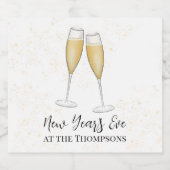 New Years Eve Schattigee eenvoudige champagne Wate Sparkling Wijnetiket (Enkel label)