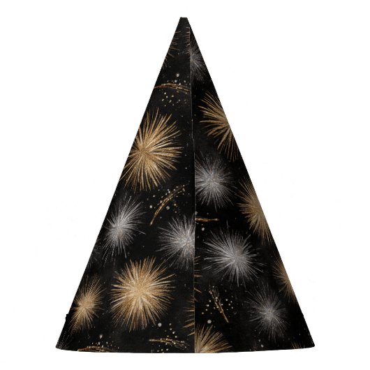 New Year's Eve Silver Gold Fireworks Celebration Feesthoedjes (Achterkant)