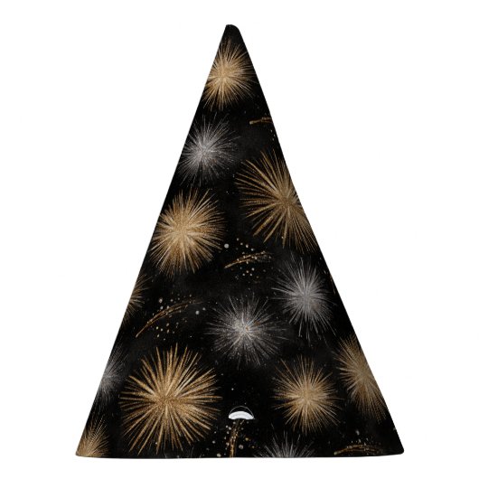 New Year's Eve Silver Gold Fireworks Celebration Feesthoedjes (Rechts)