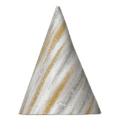 New Year's Eve Silver Gold Stripes Celebration Feesthoedjes (Rechts)