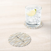 New Year's Eve Silver Gold Stripes Celebration Kartonnen Onderzetters (Insitu)