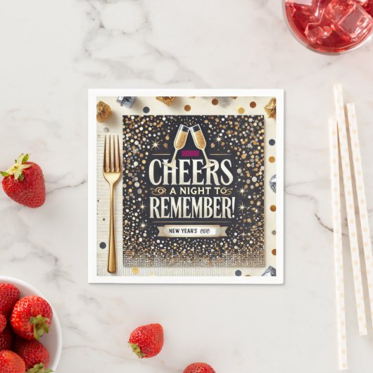 New Years Eve Standaard Cocktail Servet (Insitu)
