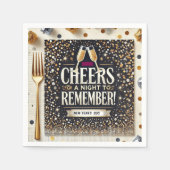 New Years Eve Standaard Cocktail Servet (Voorkant)