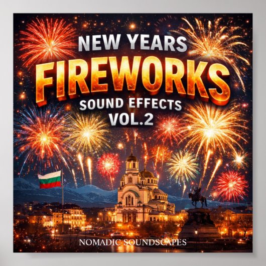 New Years Fireworks Sound Effects Album Cover Poster (Voorkant)