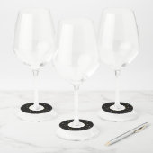 New Years Gold Silver Glitter Sparkle Confetti Wijnglaslabel (Set)