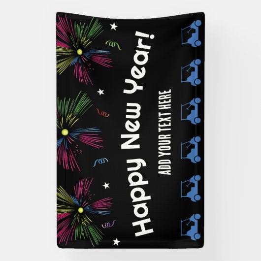 New Years golfkar parade banner (Verticaal)