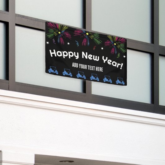 New Years golfkar parade banner (Buitenkant Gebouw)