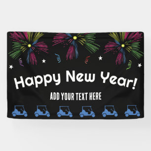 New Years golfkar parade banner