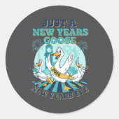 New Years Goose 2026 Celebration Fun  Ronde Sticker (Voorkant)