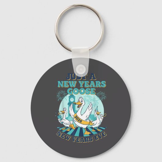 New Years Goose 2026 Celebration Fun  Sleutelhanger (Voorkant)