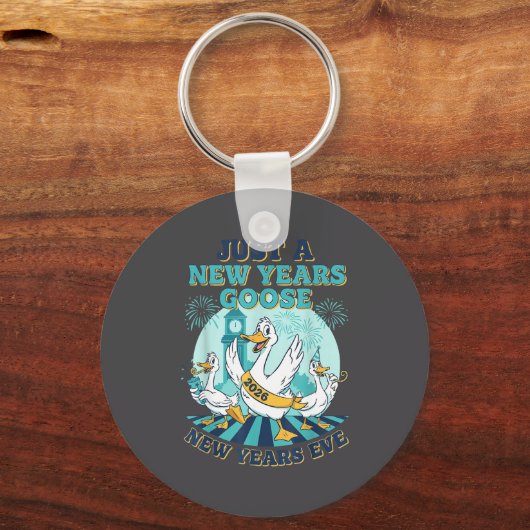 New Years Goose 2026 Celebration Fun  Sleutelhanger (Voorkant)