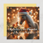 New Year's greeting card with a horse (Voorkant / Achterkant)