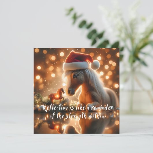 New Year's greeting card with a horse (Staand voorkant)