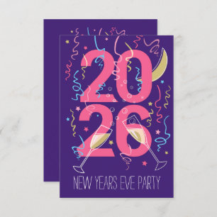 New Years Party champagne glazen viering Kaart