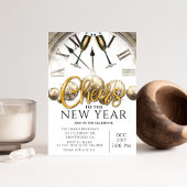 New Years Party, Cheers, Gold, Elegant  Kaart